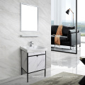 Hot sale Stainless steel White Bath vanity cabinet with shelf mirror